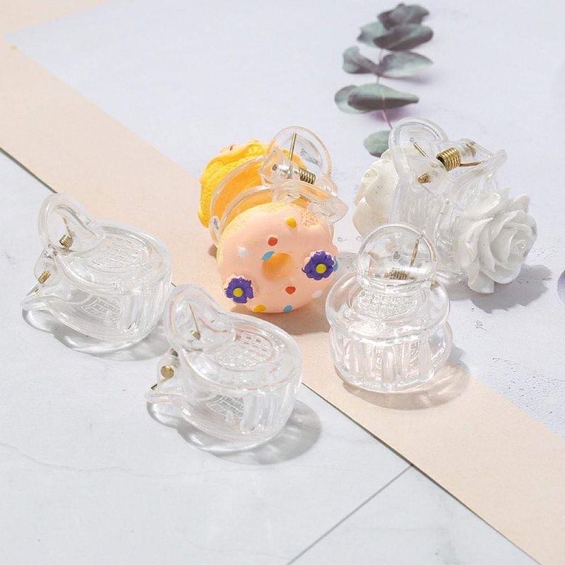 Kẹp Tóc mini Hình Tròn Trong Suốt Dùng Làm Thủ Công DIY Cho Bé Gái