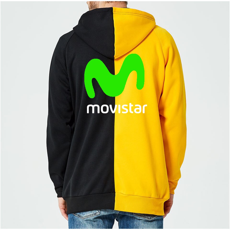 Áo Khoác Hoodie Movistar Phối Khóa Kéo Màu Vàng / Đen Size S - 5xl