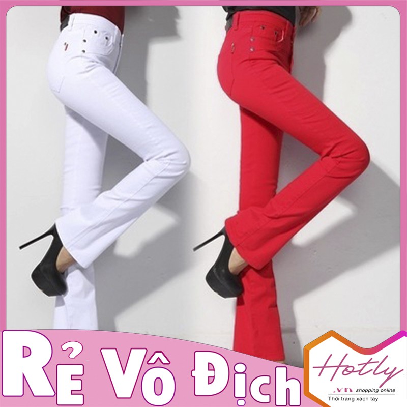 Quần kaki nữ lưng cao ống loe cực kỳ quý phái -100 | BigBuy360 - bigbuy360.vn