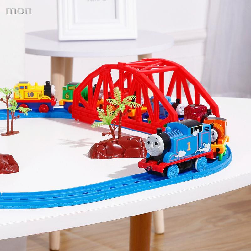 ◆▣Xe lửa nhỏ đồ chơi đường sắt ô tô điện mô hình hợp kim từ tính kéo lại trẻ em bé trai 3-6 tuổi <