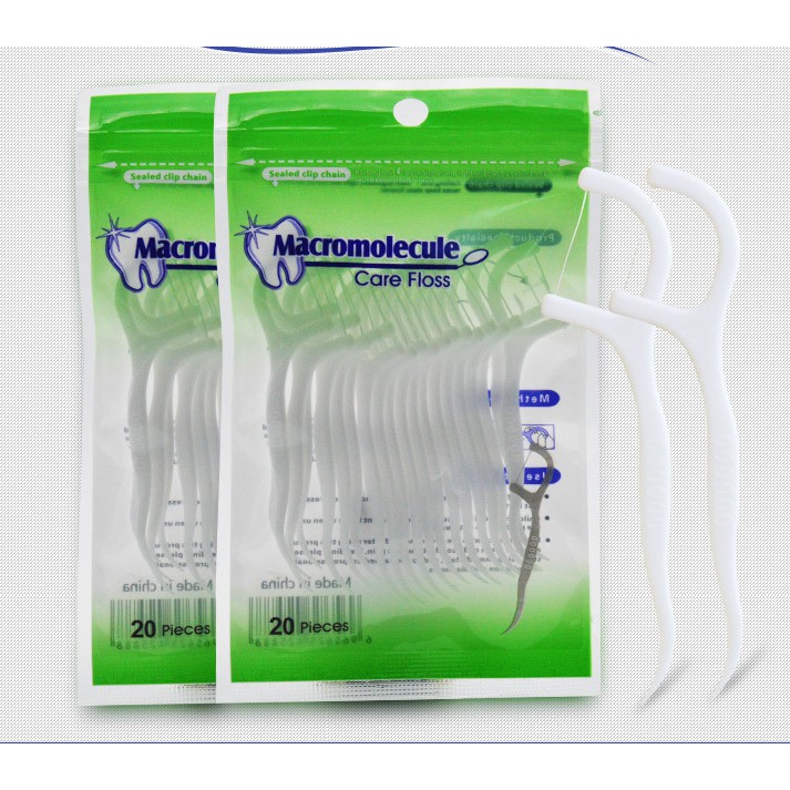 [Mua 2 tặng 1] Tăm chỉ nha khoa Macromolecule 50 chiếc/ Dental floss/ Dental floss pick