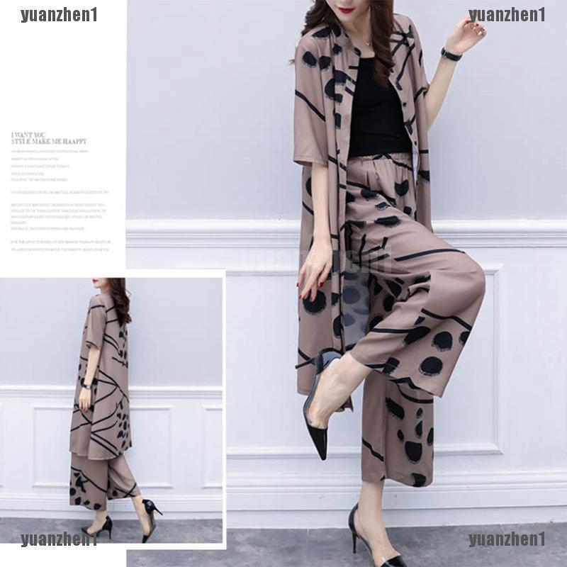 Set Đồ 2 Món Gồm Áo Chiffon Dáng Rộng + Quần ống rộng Cho Nữ