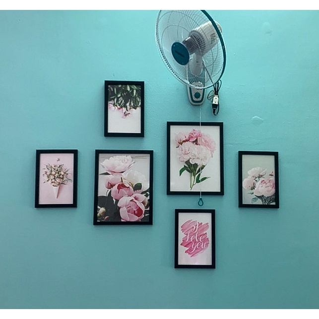 BỘ 6 TRANH TREO VÀ DÁN TƯỜNG HOA MẪU ĐƠN