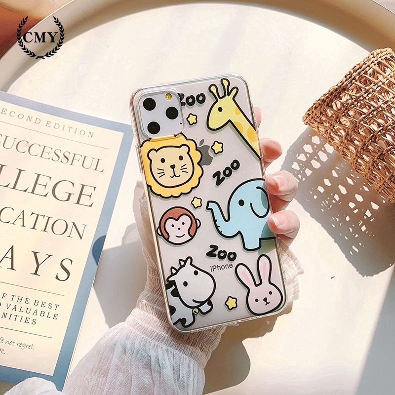 Ốp điện thoại họa tiết sở thú màu vàng và hồng cho iPhone11/11Pro 11pro Max X XR XS XS MAX 78 plus SE | BigBuy360 - bigbuy360.vn