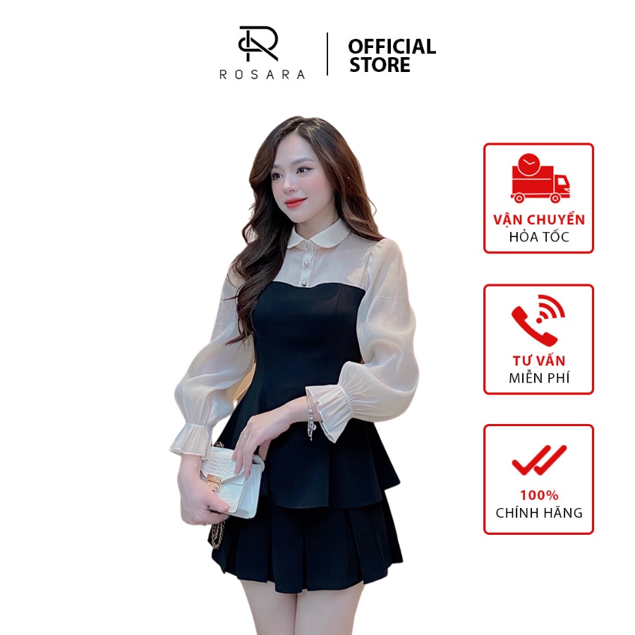 Áo sơ mi thời trang nữ voan kính Rosara Am255
