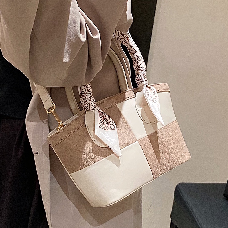 Túi Xách tote Màu Tương Phản Thời Trang Thu Đông Cho Nữ