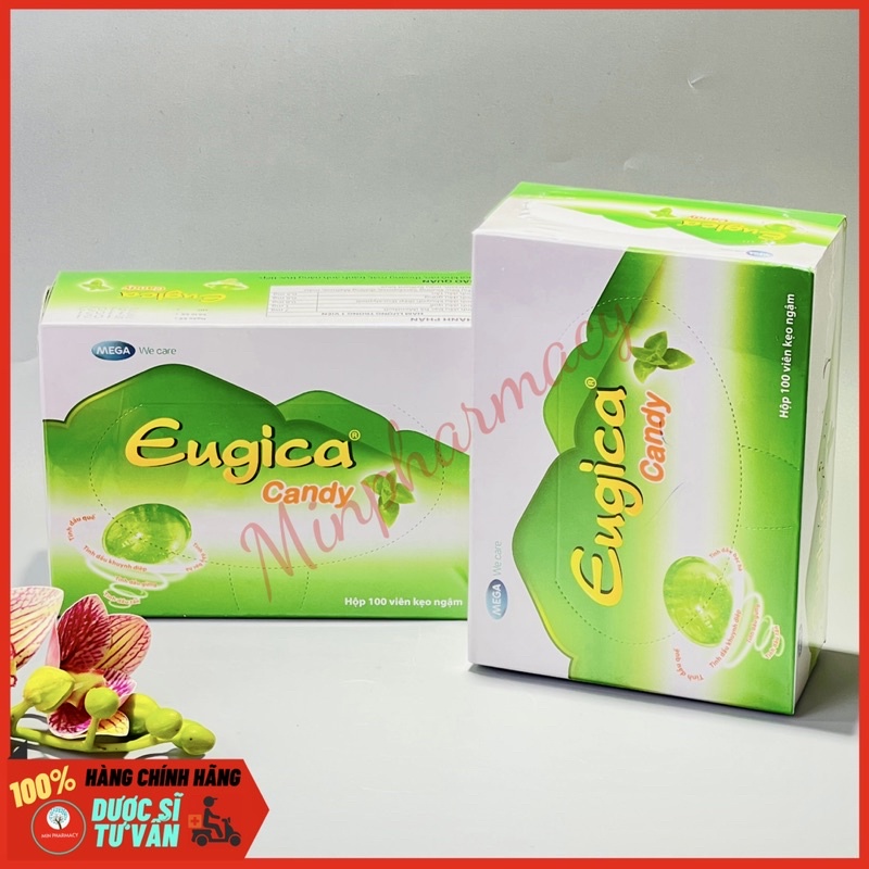 Kẹo Ngậm Thảo Dược Giảm Ho EUGICA Candy Hộp 100 Viên - Minpharmacy