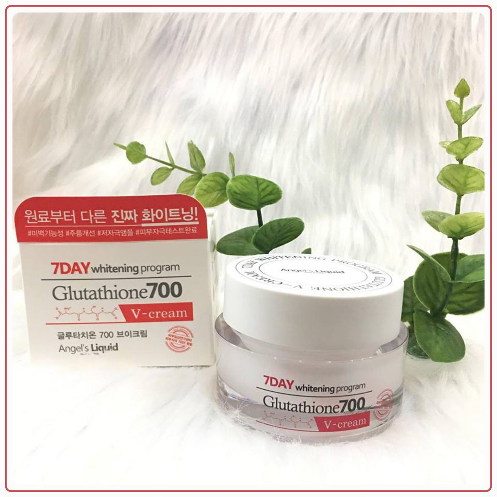 KEM DƯỠNG TRẮNG DA, MỜ THÂM NÁM CHỈ TRONG 7 NGÀY ANGEL'S LIQUID 7 DAY GLUTATHIONE 700 V-CREAM 50ML