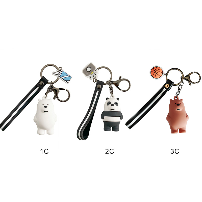 Móc khoá 3 anh em gấu we bare bear có mặt hình xinh xắn