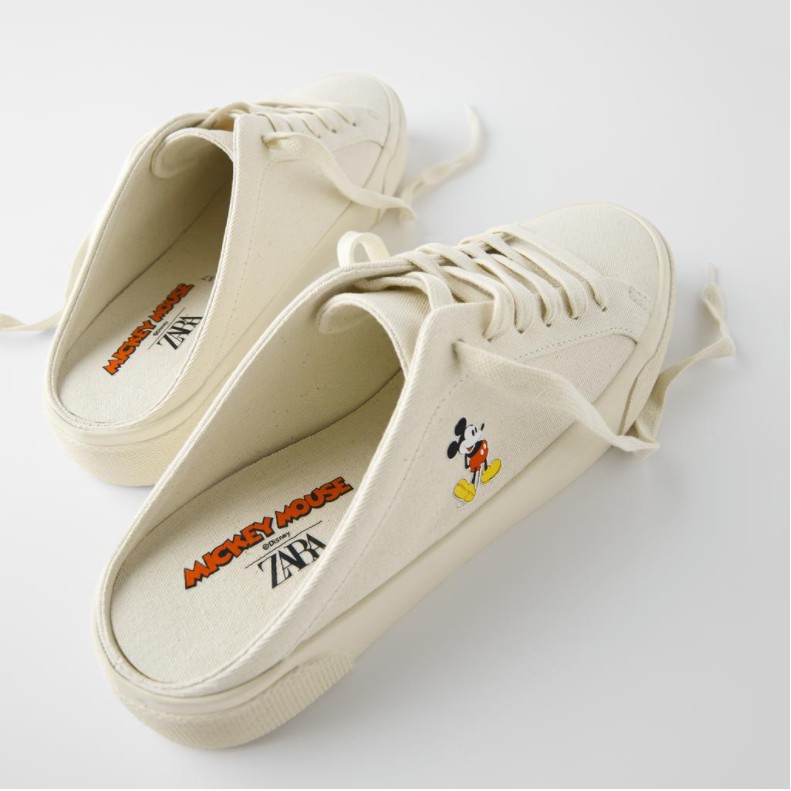 Giày nữ ZARA vải thể thao Disney Mickey Mouse mới phiên bản giới hạn tại Châu Á x
