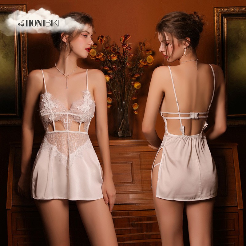 Váy ngủ 2 dây hở lưng phối ren gợi cảm cho nữ HONIBIKI Mã VN06 | BigBuy360 - bigbuy360.vn