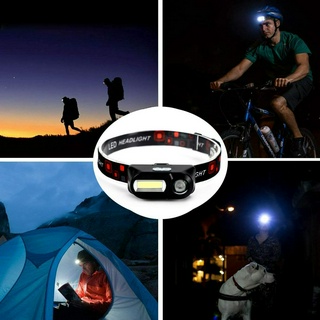 LED Rechargeable Headlamp Flashlights, Ultra Bright COB LED Headlight With Adjustable Strap for Hands Free Running, Jogging, Camping, Hiking and More, USB Cable Included