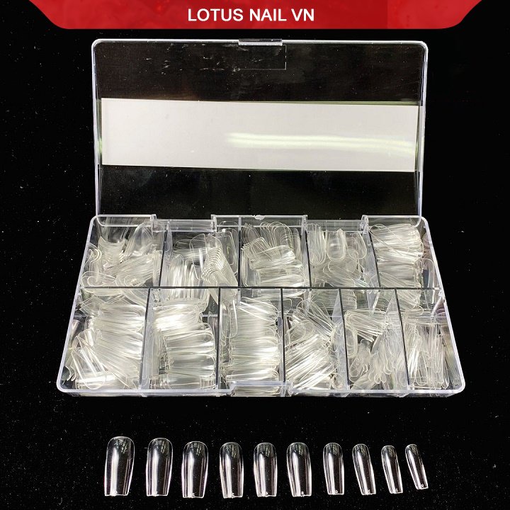 Móng úp JIELIYA vuông chuẩn phom, đủ size từ 0-9 (tem đỏ)