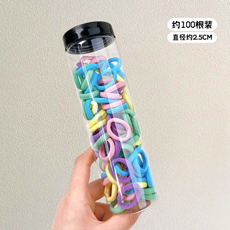 Set 100 Dây Buộc Tóc Cao Su Co Giãn Dễ Thương Phong Cách Hàn Quốc Cho Bé Gái 2022