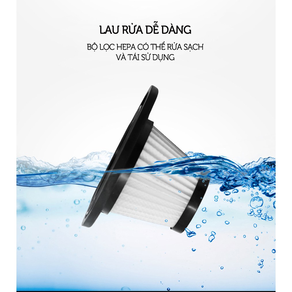 Máy hút bụi cầm tay mini không dây hàng cao cấp công suất 120W cực khỏe | BigBuy360 - bigbuy360.vn