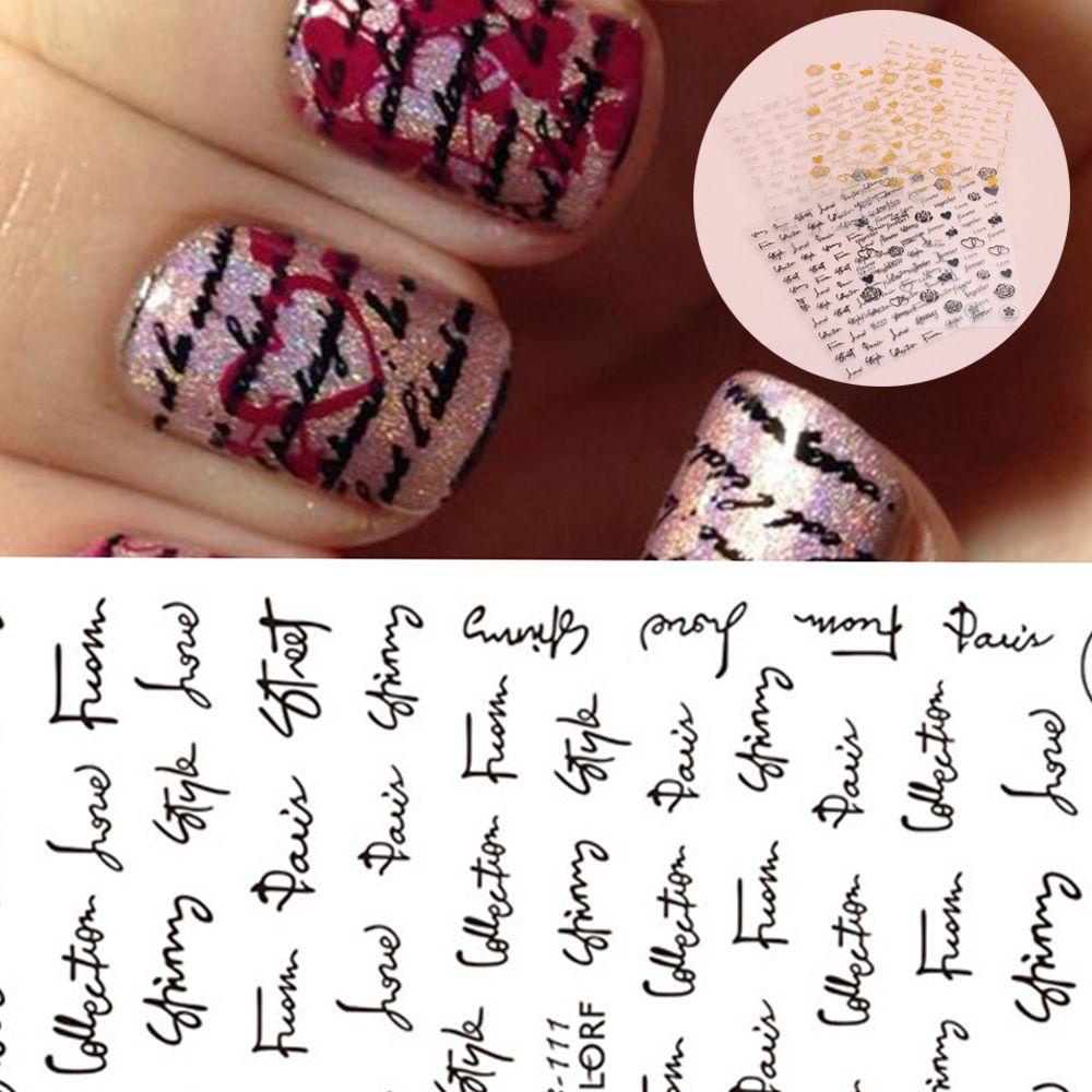 Miếng Dán Trang Trí Móng Tay Màu Đen DIY Thời Trang