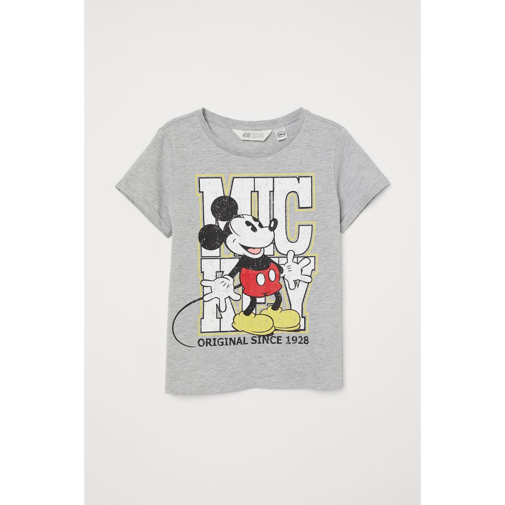 Áo phông xám mickey HM H&amp;M sz 12-14y_hàng chính hãng authentic