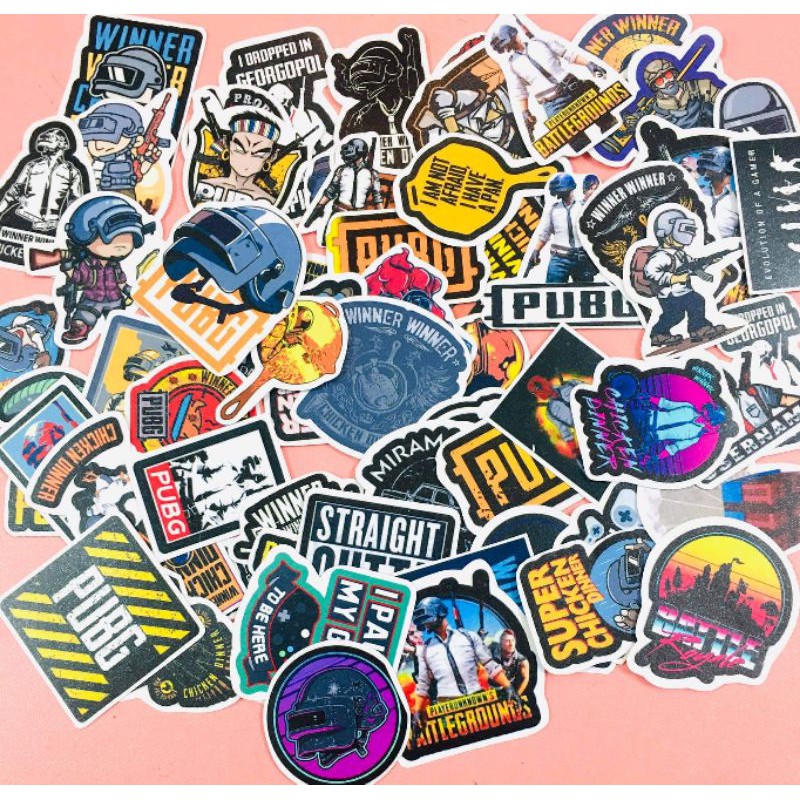 bộ 10 - 50 hình sticker game pubg decal chống nước (random hình)