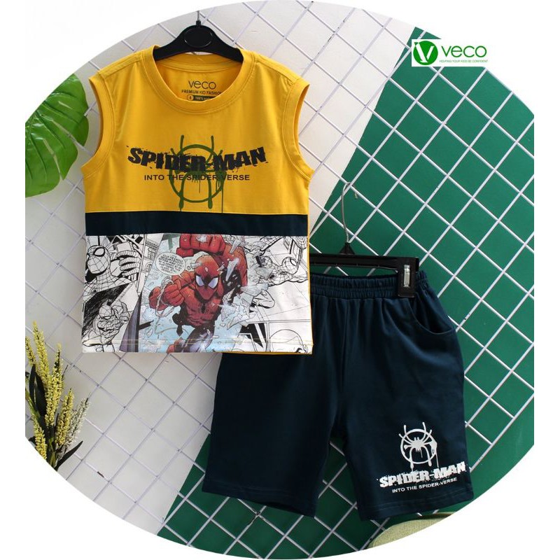 Bộ nam Veco SN phối spider man cho bé trai