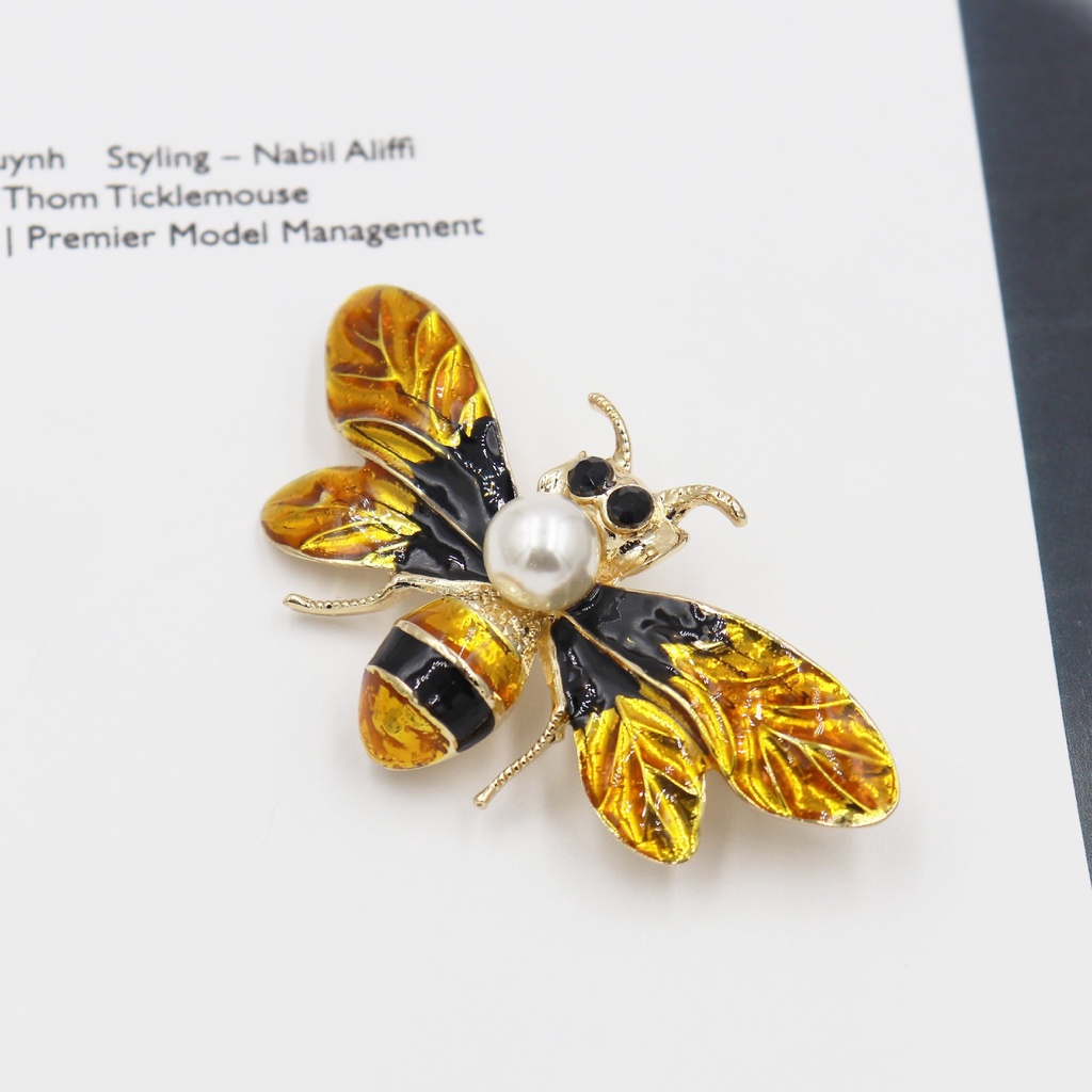 Trâm cài áo hình chú ong màu sắc retro thời trang cho nữ