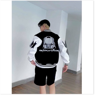 Áo Bomber Jacket Đen Basic Unisex Nam Nữ 2 Lớp Chất Đẹp K017