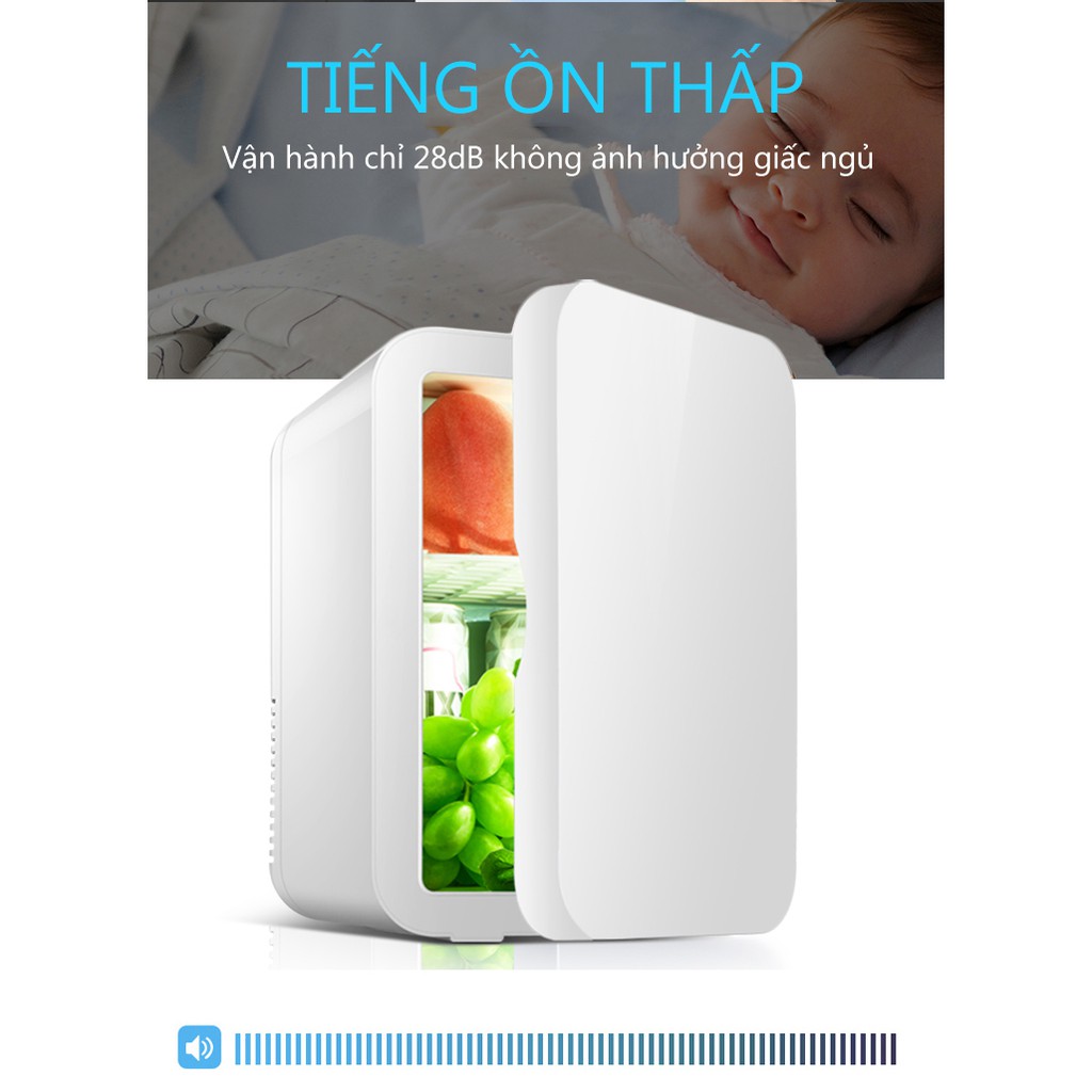 Tủ lạnh mini 8L Mặt Gương Đựng Mỹ Phẩm Chuyên Dụng