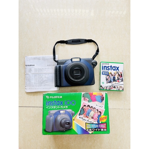 Máy chụp ảnh lấy liền Fujifilm Instax wide INSTAX 100 tặng hộp film 10 tấm và 4 viên pin tiểu AA