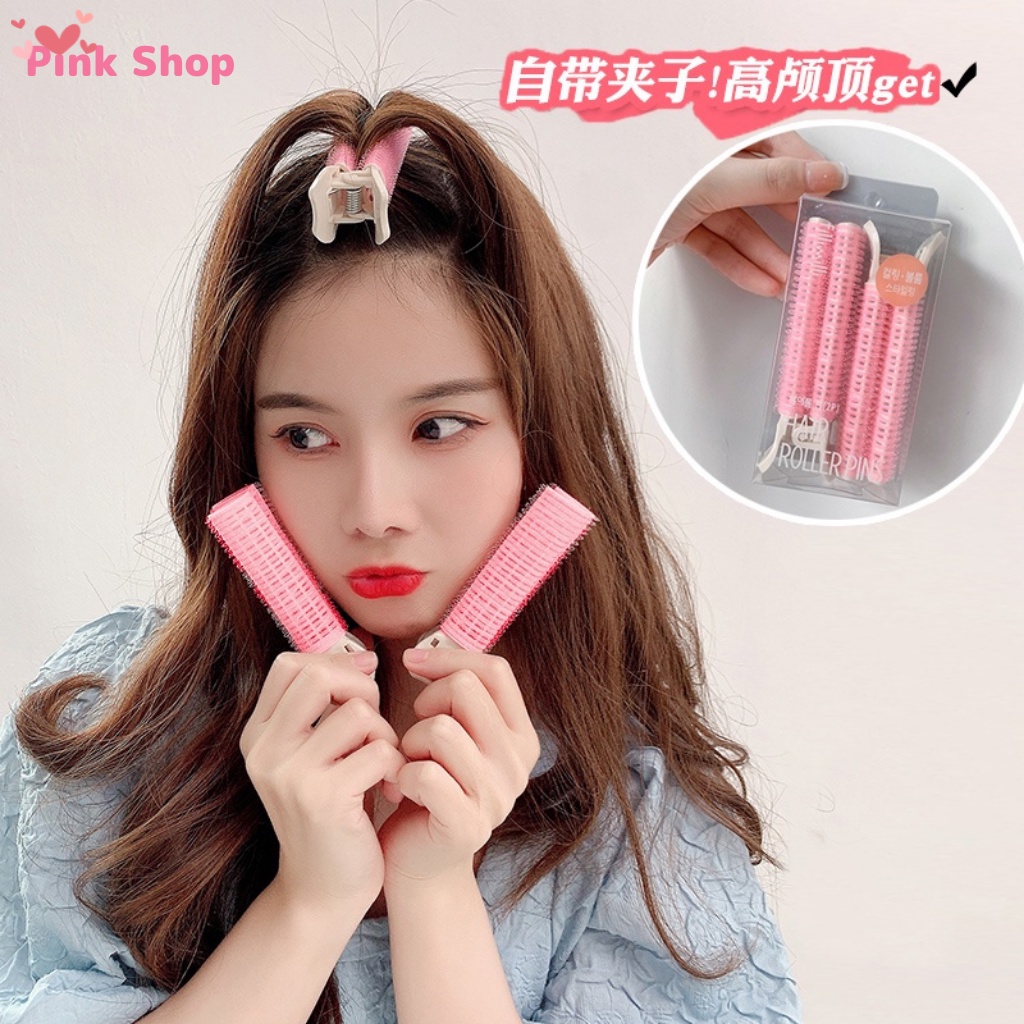 Kẹp tóc mái cố định tích hợp lô uốn tóc xoăn bồng bềnh không làm gãy tóc phong cách Hàn Quốc cho nữ