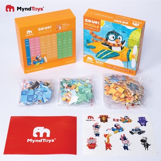 HCM-Quà tặng-Đồ chơi giáo dục-Bộ xếp Hình Myndtoys Go Up! Puzzle Level 3 - ZooMania (Vườn Thú Sinh Động)Cho Bé Từ 3 Tuổi