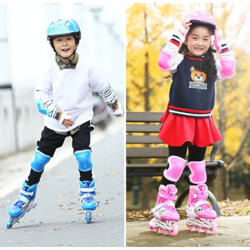 Giày Trượt Patin Cho Trẻ Em Có Đèn Bánh Xe, Tặng Kèm Đầy Đủ Phụ Kiện - FPTH