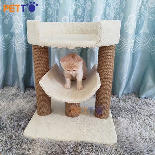 [Mã PET50K giảm Giảm 10% - Tối đa 50K đơn từ 250K] Trụ Cào Móng Cho Mèo Kết Hợp 2 Ổ Nằm CT022