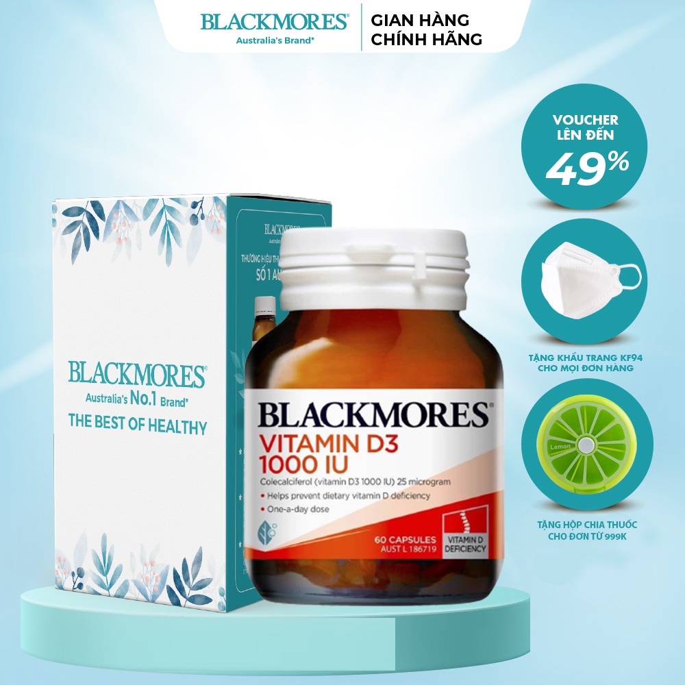 Viên uống bổ sung vitamin D3 1000IU Blackmores Úc 200 viên