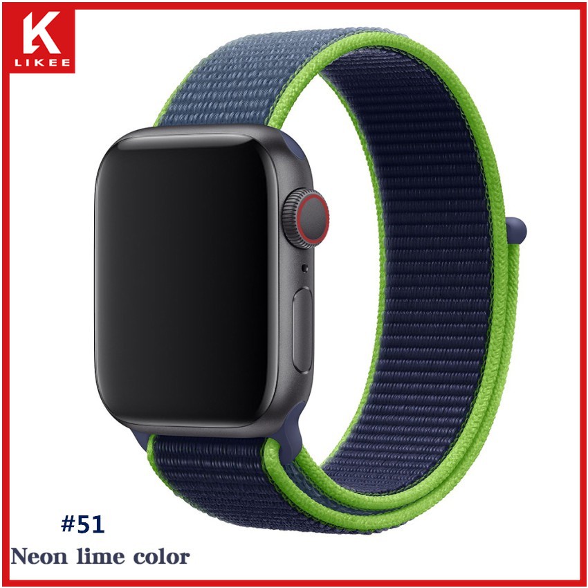 Dây Đeo Sợi Nylon Co Giãn Cho Đồng Hồ Thông Minh Apple Watch Series 7 6 SE 5 4 3 2 1 45mm 41mm 44mm 40mm 38mm 42mm
