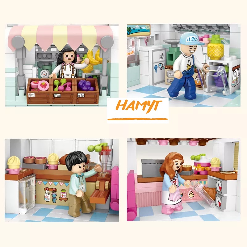 Bộ xếp hình khối xây dựng building block LOZ mini mô hình Dessert Truck