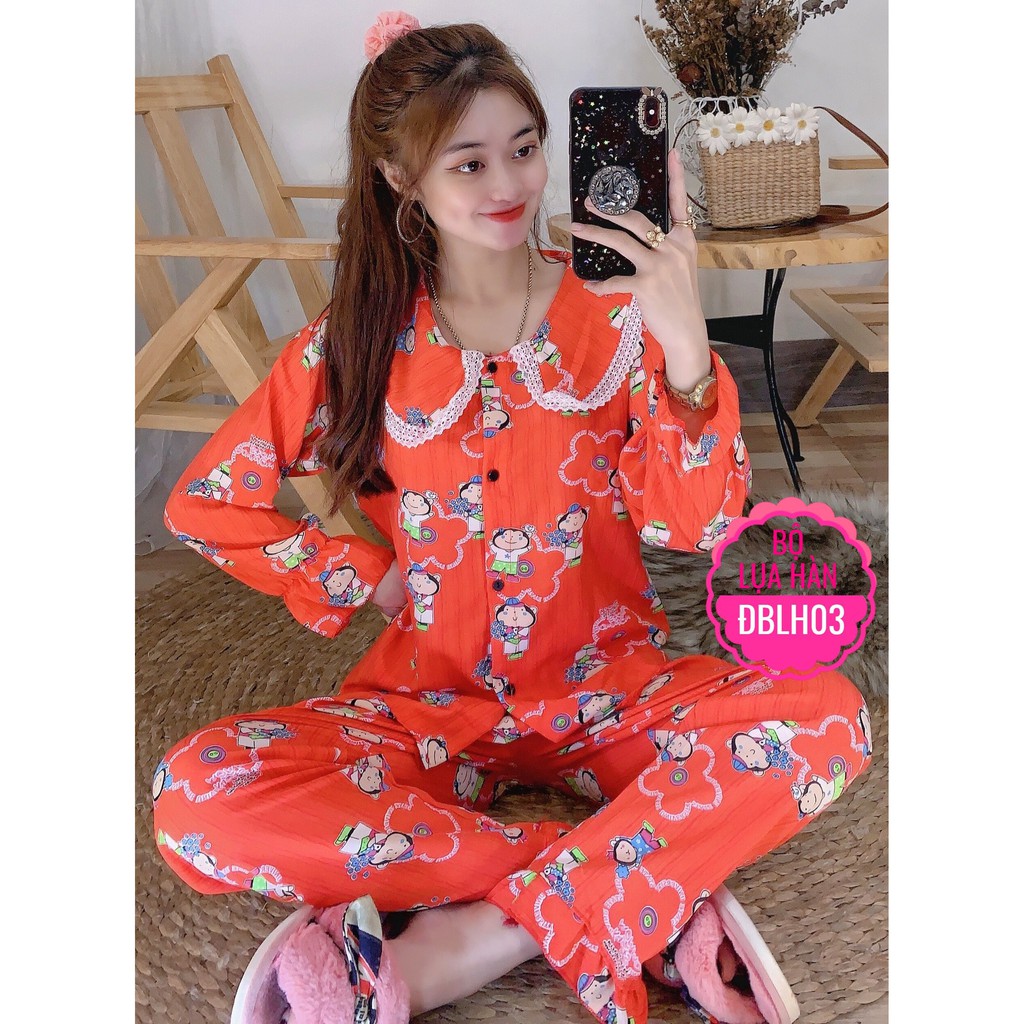 HÀNG ĐẸP ⚡ ĐỒ BỘ KATE LỤA IN HÌNH XINH XẮN LH03 FREESHIP ⚡ ẢNH TỰ CHỤP