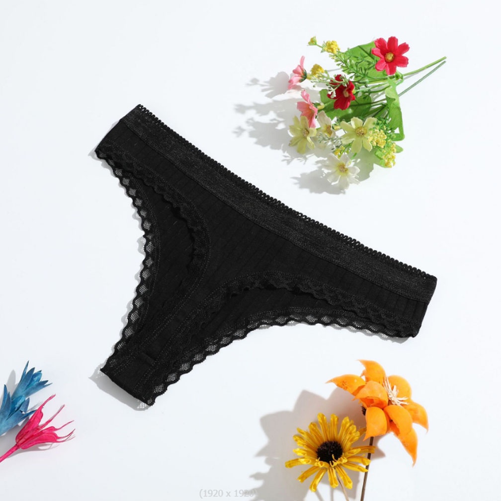 Quần lót nữ lọt khe cotton phối ren gợi cảm cho nữ tăm gân sexy dễ thương mềm mại 01
