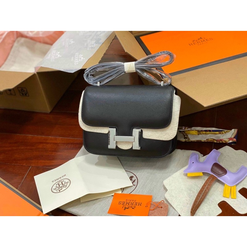 HERMES CONSTANCE  MINIDA Epsom SIZE 18 CM TẶNG KÈM CHARM NGỰA + KHĂN CUỐN TÚI FULLBOX VIP NAM CHÂM, BOX CATTON