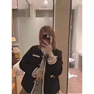 Áo khoác dạ tweed phối viền