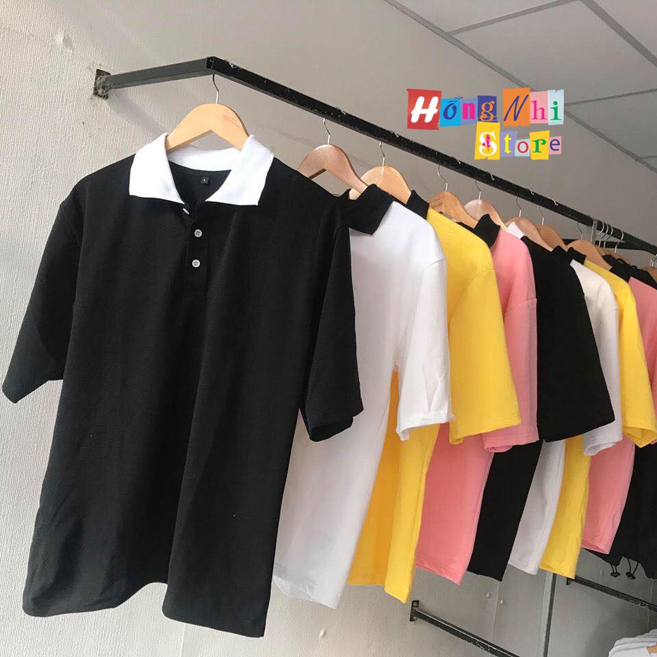 ÁO THUN POLO PHỐI CỔ TAY LỠ MÀU TÍM - ÁO POLO MIX UNISEX PURPLE - MM
