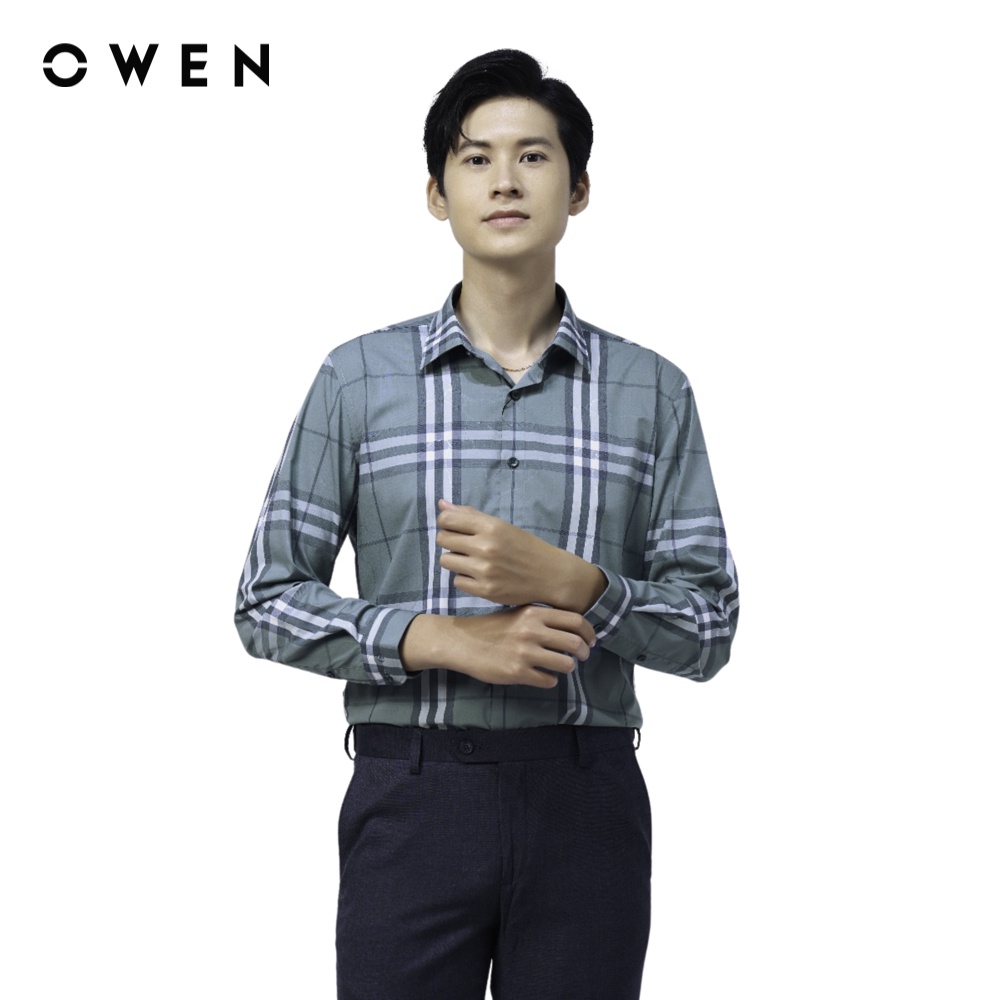 Áo sơ mi Nam dài tay Owen Slim Fit Xanh đậm Bamboo - AS220854D