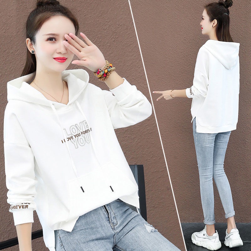 Áo Hoodie Tay Dài Thêu Họa Tiết Đơn Giản Thời Trang Xuân Thu Kiểu Mới 2022 Dành Cho Bạn Nữ