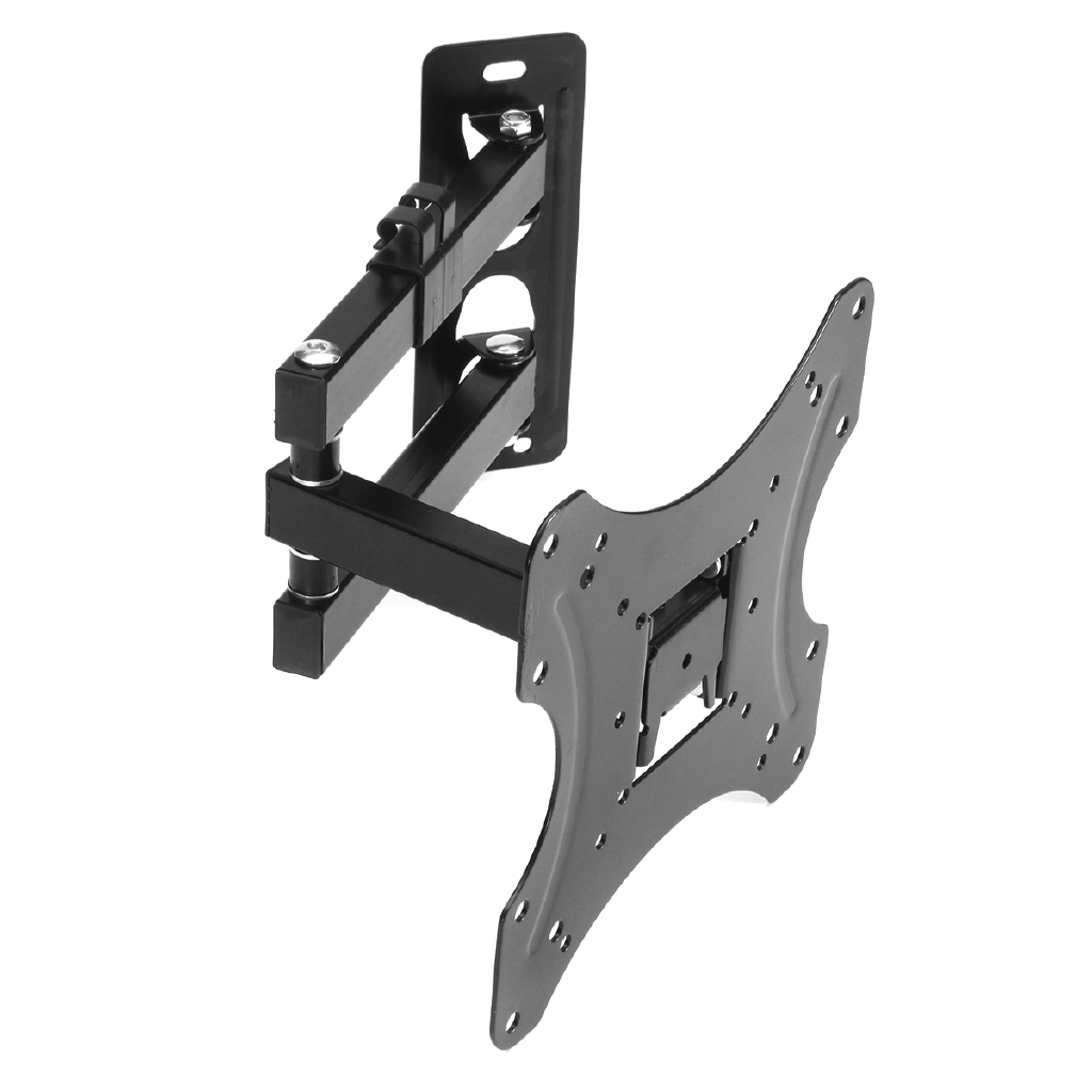 17-55 Inch Retractable 180 Degree Dual Arm Full Motion TV Wall Mount Tilt Swivels Monitor Stand Plasma Bracket