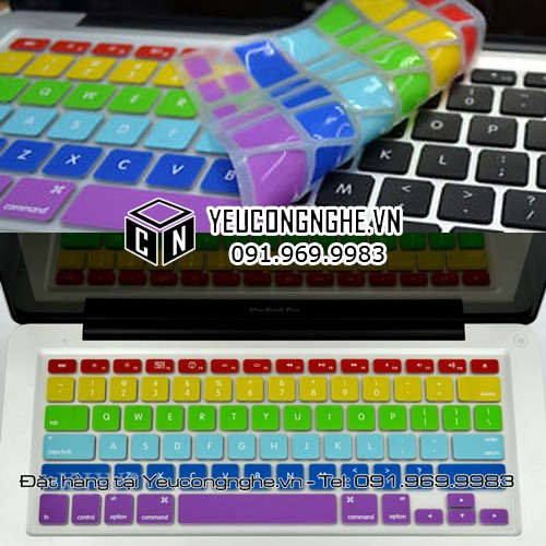 Miếng phủ bàn phím Macbook màu sắc cầu vồng giữ sạch keyboard