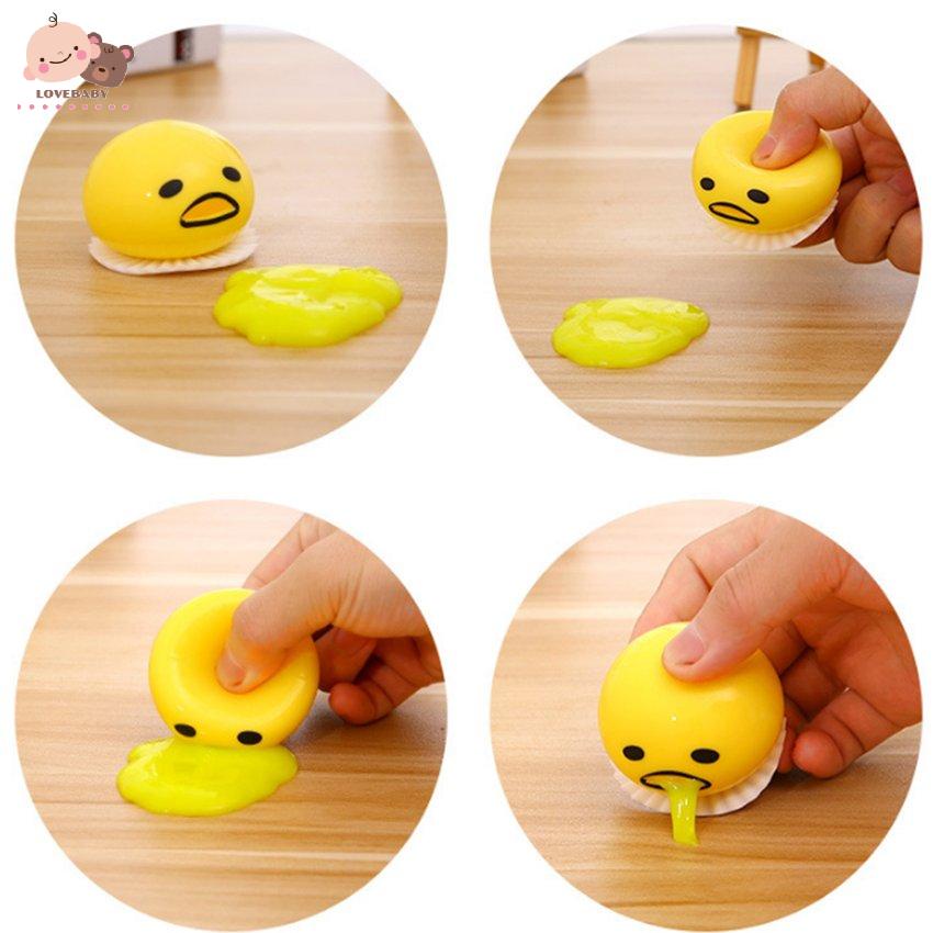 Vomiting Egg Yolk Anti Stress Squishy Toy Decompression Creative Prank Gifts