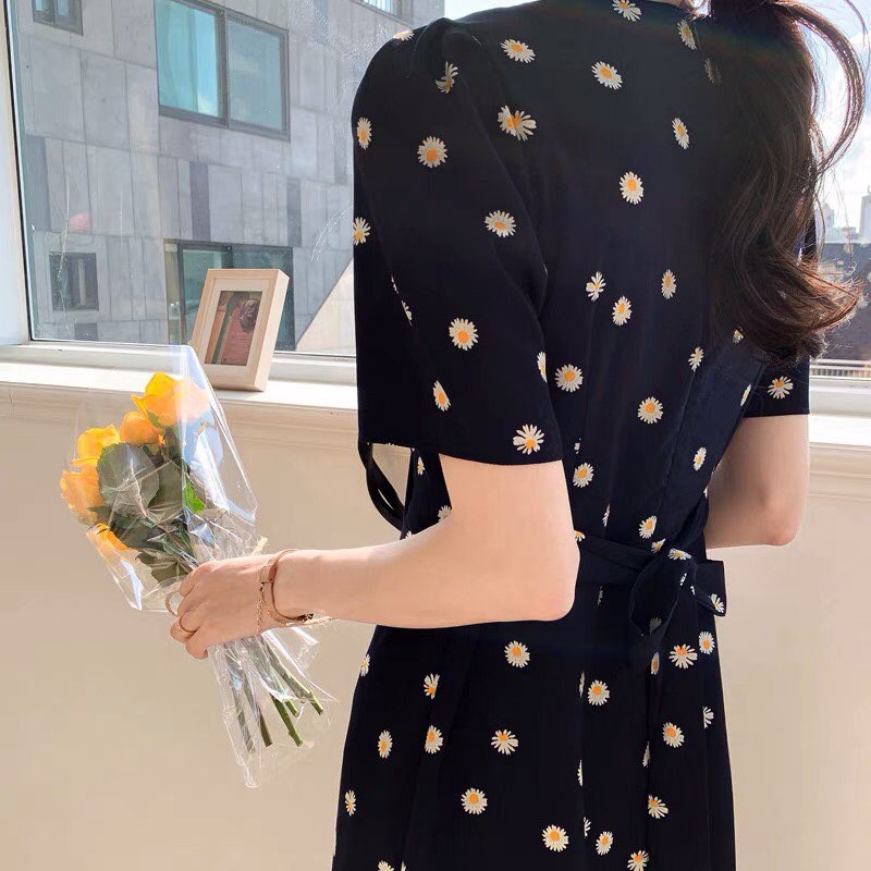 Váy hoa cúc dáng dáng dài tiểu thư