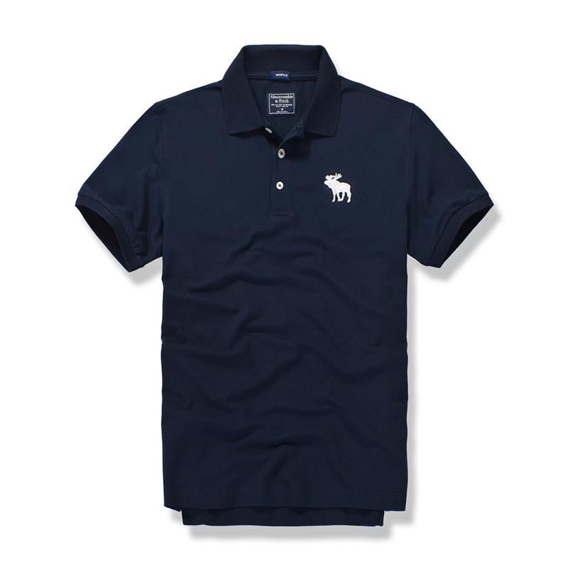 ABERCROMBIE & FITCH áo polo Tay Ngắn Màu Sắc Đơn Giản Dành Cho Nam