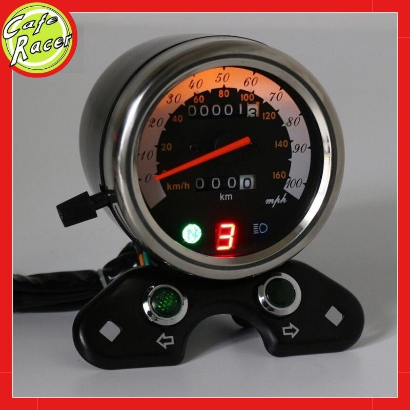 Đồng hồ đo km cao cấp loại lớn có báo số dành cho xe độ CAFE RACER và các dòng xe PKL