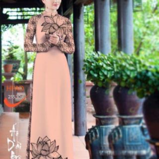 Vải áo dài hoa sen