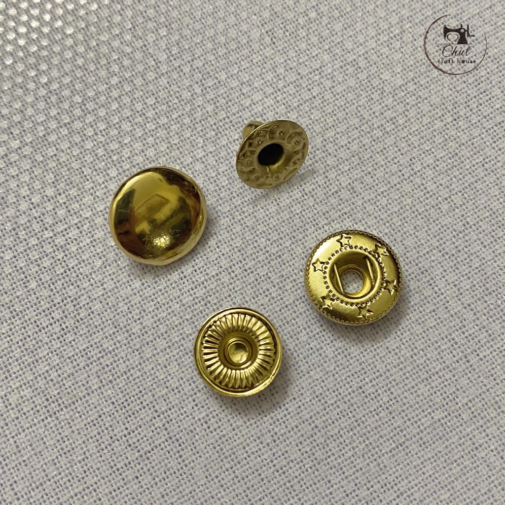 Cúc bấm bốn chi tiết dùng cho túi ví, sổ da, thủ công handmade