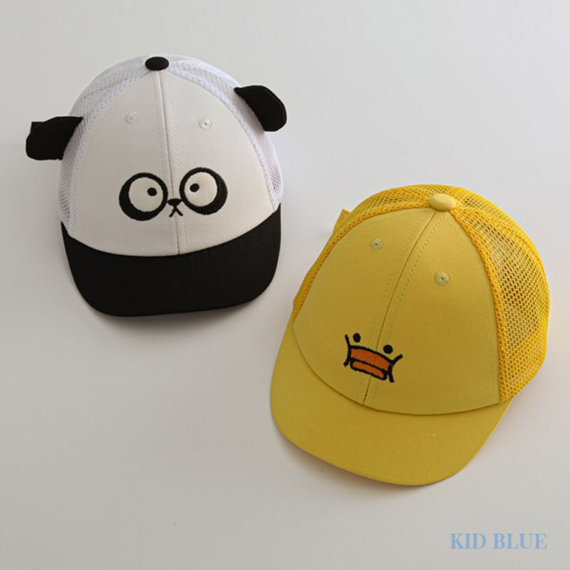 Mũ Lưỡi Trai Phối Lưới Mỏng Thoáng Khí Họa Tiết Hoạt Hình Dễ Thương Cho Các Bé